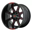 MO970 Gloss Black Milled With Red Tint & Moto Meta 10x20 8/180 ET-18 CB124,2 60° - Alumiinivanteet - 252805 - 1