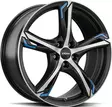 RONAL R62 Blue Jet Black Matt Front Cut 7,5x18 5/112 ET51 CB76,0 R13 - Alumiinivanteet - 344965 - 1