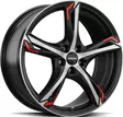 RONAL R62 Red Jet Black Matt Front Cut 8,5x20 5/114,3 ET50 CB82,0 60° - Alumiinivanteet - 345035 - 1