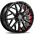 SSF-1 Black Glossy Red Inner Lip 8,5x19 5/112 ET30 CB66.6 60° - Alumiinivanteet - 373195 - 1