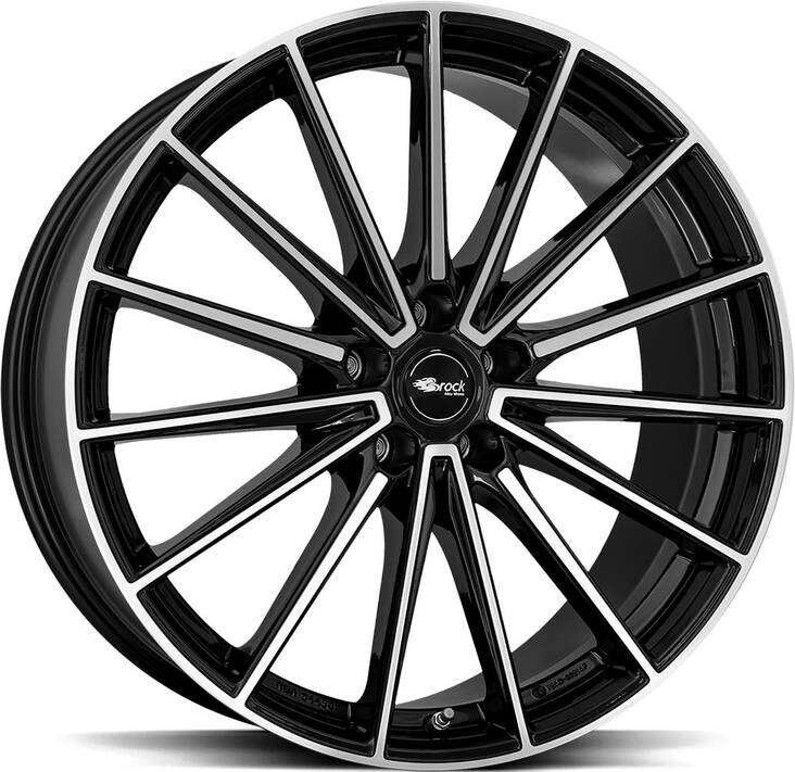 BROCK B43 Black Full Pol 8x20 5/108 ET48.5 CB63.4 60° - Alumiinivanteet - 333405 - 1