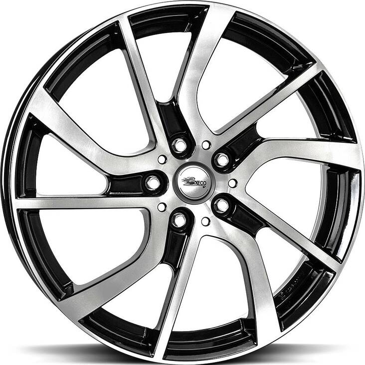 BROCK eB1 Black Full Pol 5x19 5/112 ET43 CB66.6 60° - Alumiinivanteet - 306315 - 1