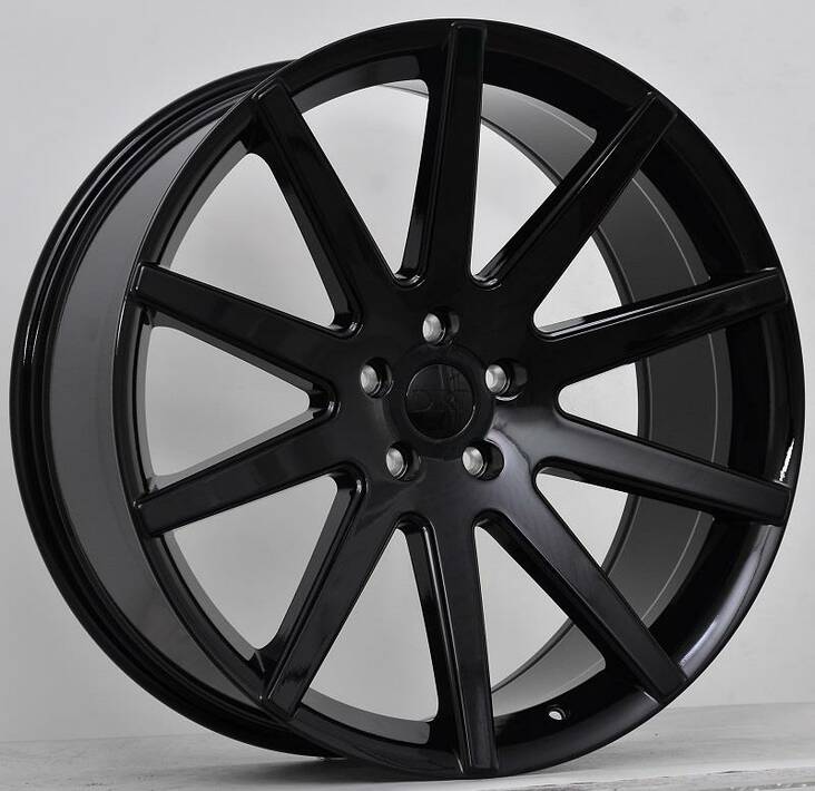 D54 Glossblack 9,5x22 6/135 ET25 CB87.1 60° - Alumiinivanteet - 323545 - 1