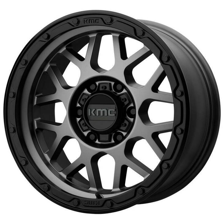KM535 Matte Gray Matte Black Lip 8,5x17 6/120 ET0 CB66,9 60° - Alumiinivanteet - 260635 - 1