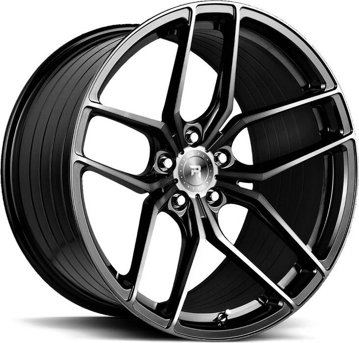 R-SERIES R8 Gloss Black Tinted Face 9x22 5/108 ET42 CB63.4 60° - Alumiinivanteet - 249855 - 1