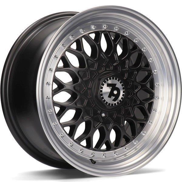 SV-E Matt Black Front Polished Lip Polished 7,5x17 5/112 ET35 CB72,6 60° - Alumiinivanteet - 313815 - 1