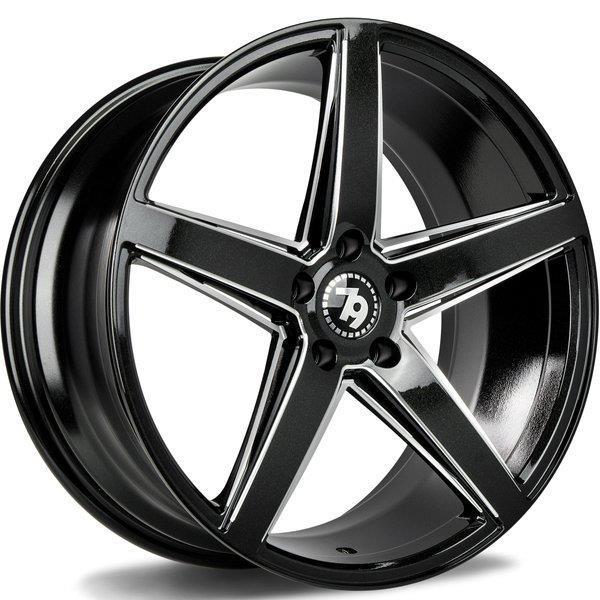 SV-N Galaxy Black Window Edges 9,5x19 5/120 ET35 CB72.6 60° - Alumiinivanteet - 314075 - 1