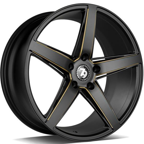 SV-N black matt milled gold 9x18 5x112 ET40 CB66.5 60° 690 kg - Alumiinivanteet - 320185 - 1