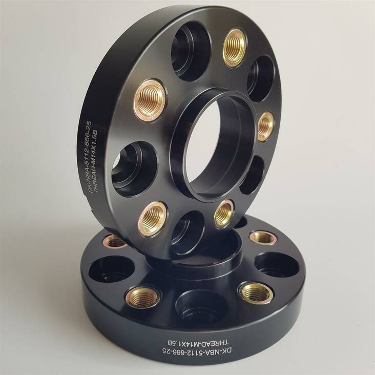 Spacer 25mm 2 pcs 5x112 66,6mm With Thread Holds M14x1,5 Black - Rengas- ja vannetarvikkeet - 315685 - 1