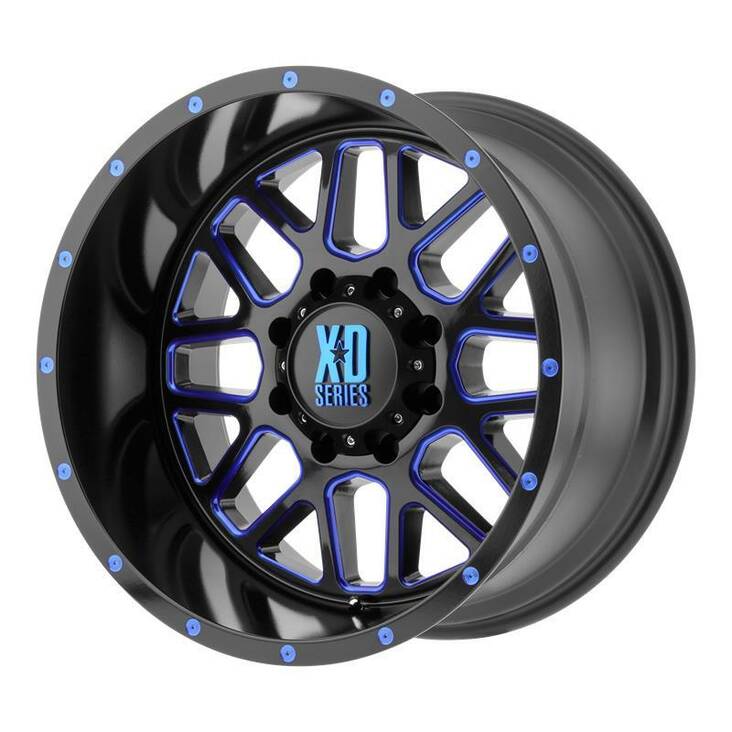 XD820 Satin Black Milled With Blue Clear Coat 9x20 5/127 ET0 CB78,3 60° - Alumiinivanteet - 242565 - 1