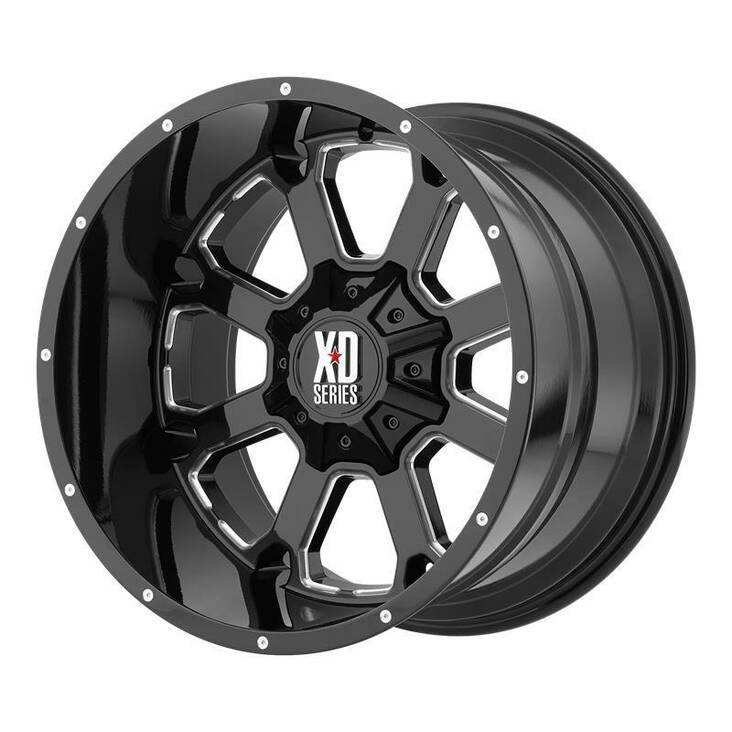 XD825 Gloss Black Milled 9x20 8/180 ET0 CB124,2 60° - Alumiinivanteet - 240695 - 1