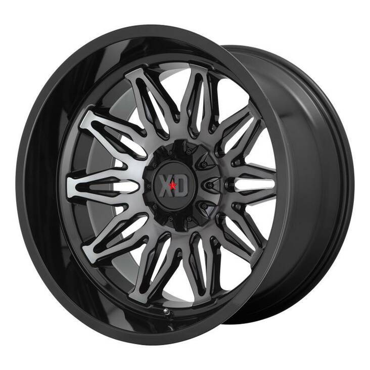 XD859 Gloss Black Machined With Gray Tint 12x22 6/135/139,7 ET-44 CB106,1 60° - Alumiinivanteet - 272555 - 1