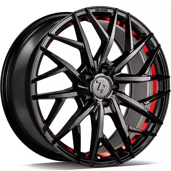 SSF-1 Black Glossy Red Inner Lip 7,5x17 5/114,3 ET40 CB73.1 60° - Alumiinivanteet - 374935 - 1