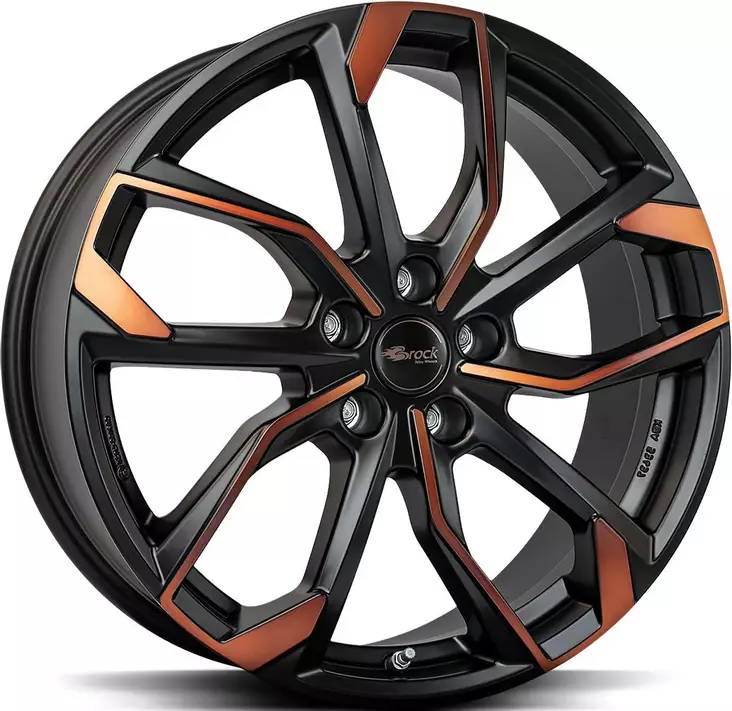 BROCK RC34 Black Orange Matt 8x18 5/112 ET38 CB57.1 R13 - Alumiinivanteet - 362065 - 1