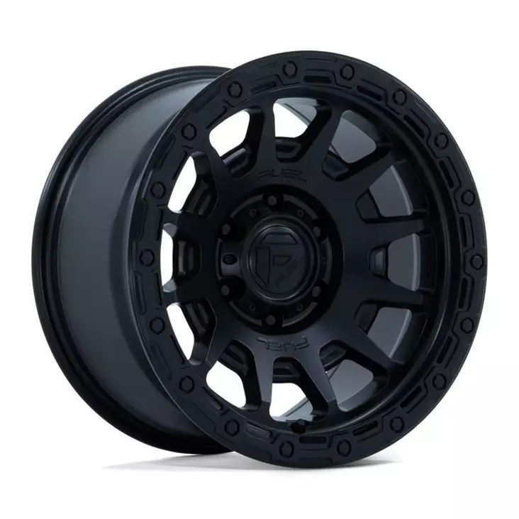 FC884 FORTRESS MATTE BLACK W/ GLOSS BLACK LIP 9x18 6/139,7 ET1 CB106.1 60° - Alumiinivanteet - 358305 - 1