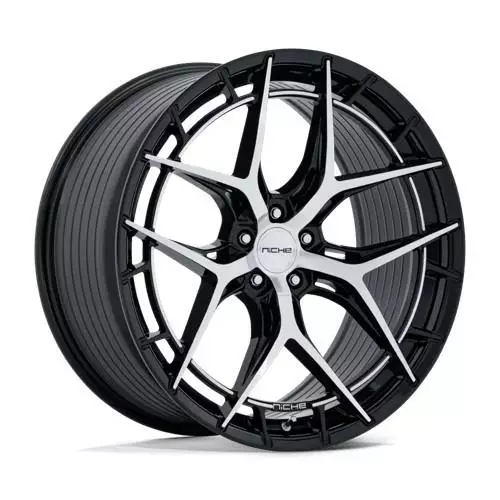 NC286 RIVIERA GLOSS BLACK W/ MACHINED FACE 9x22 5/112 ET20 CB72.6 60° - Alumiinivanteet - 369585 - 1