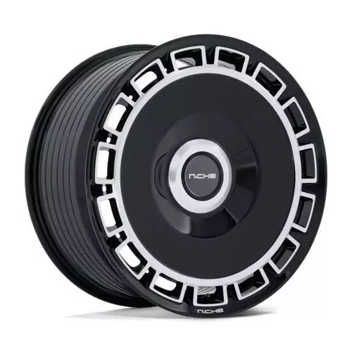 NC287 VENICE GLOSS BLACK W/ MACHINED FACE 10,5x20 5/112/120 ET38 CB72.6 60° - Alumiinivanteet - 370945 - 1