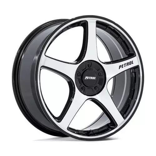 PE003 P2E GLOSS BLACK W/ MACHINED FACE 8x18 5/108/114,3 ET40 CB72.6 60° - Alumiinivanteet - 354295 - 1