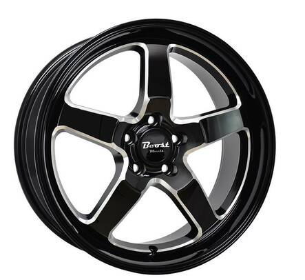 B162 Black machined 8x18 5/112 ET35 CB73.1 60° - Alumiinivanteet - 35616 - 1