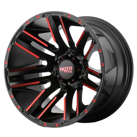 MO978 Satin Black Machined Red Tint 10x20 5/127 ET-24 CB78.3 60° - Alumiinivanteet - 241526 - 1