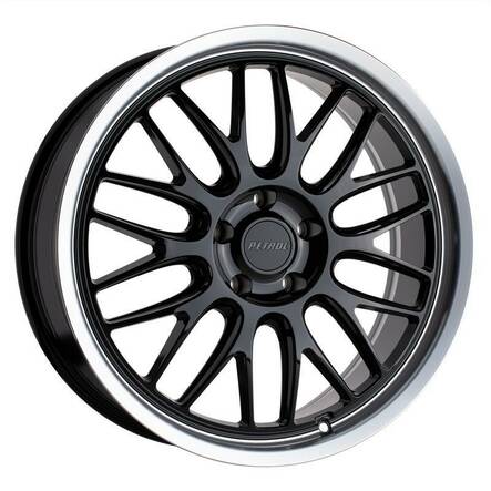 P4C GLOSS BLACK W/ MACHINED CUT LIP 8x18 5/110 ET40 CB72.1 60° - Alumiinivanteet - 328366 - 1
