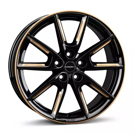 BORBET LX18 Black Gloss Gold Spoke Rim 8x18 5/114,3 ET48 CB72.5 60° - Alumiinivanteet - 340236 - 1