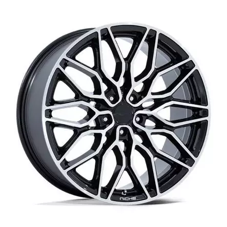 NC277 CALABRIA 5 GLOSS BLACK MACHINED 9x22 5/114,3 ET38 CB72.6 60° - Alumiinivanteet - 341746 - 1