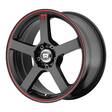 MR116 FS5 MATTE BLACK W/ RED STRIPE 8x18 5/114,3/120 ET35 CB74,1 60° - Alumiinivanteet - 337086 - 1