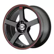 MR116 Matte Black Red Racing Stripe 6,5x15 4/100/107,95 ET40 CB72,6 - Alumiinivanteet - 276926 - 1