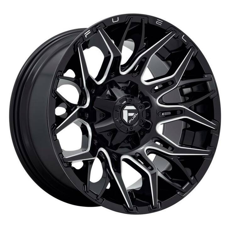 D769 TWITCH GLOSSY BLACK MILLED 10x20 8/180 ET-18 CB124.3 60° - Alumiinivanteet - 297416 - 1