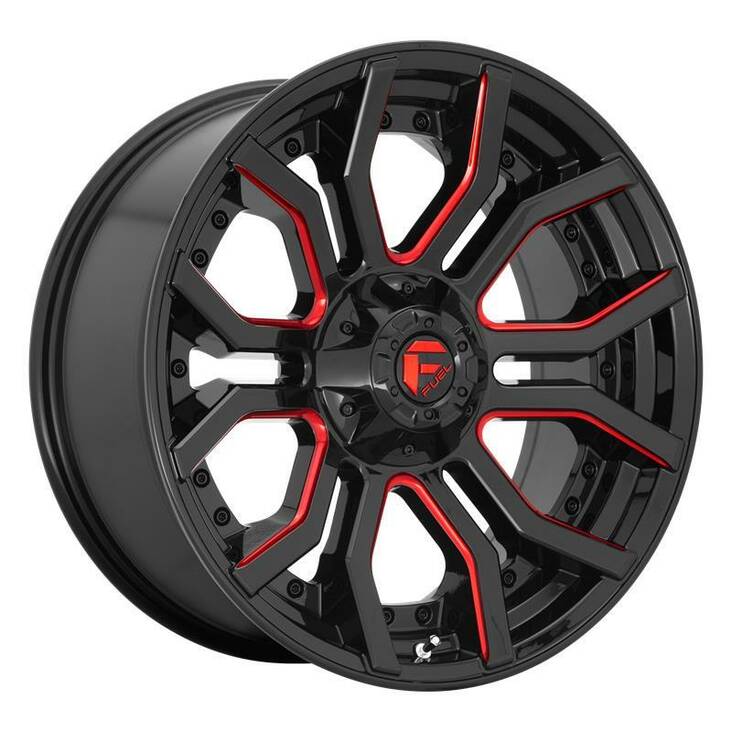FC712 GLOSS BLACK RED TINTED CLEAR 12x24 5/127/139,7 ET-44 CB87,1 60° - Alumiinivanteet - 286776 - 1