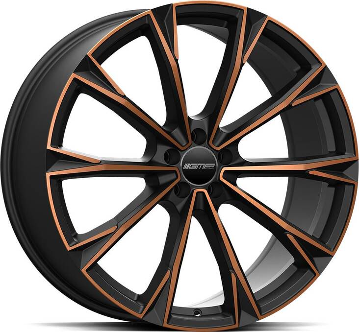GMP Totale Satin Black Bronze Orange 11,5x22 5/120 ET42 CB66.6 60° - Alumiinivanteet - 328126 - 1