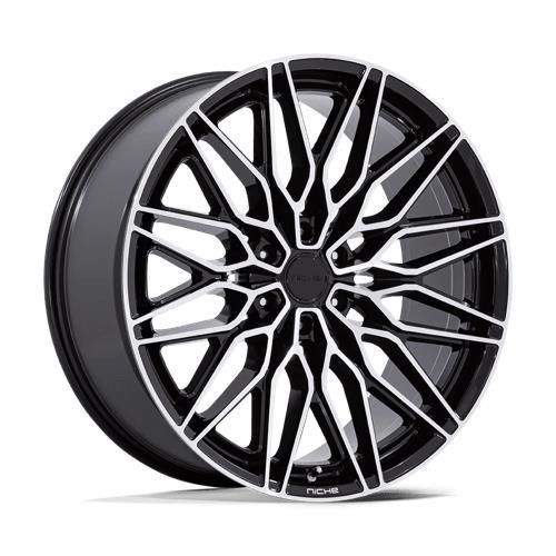 NC278 CALABRIA 6 GLOSS BLACK W/ MACHINED 10x24 6/135 ET30 CB87.1 60° - Alumiinivanteet - 333346 - 1