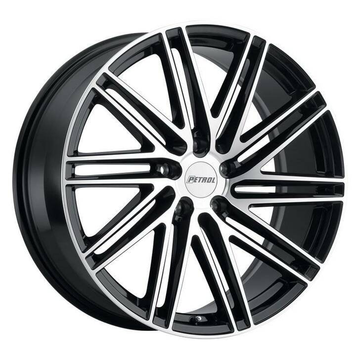 P1C GLOSS BLACK W/ MACHINED FACE 8x18 5/110 ET40 CB72.1 60° - Alumiinivanteet - 329876 - 1
