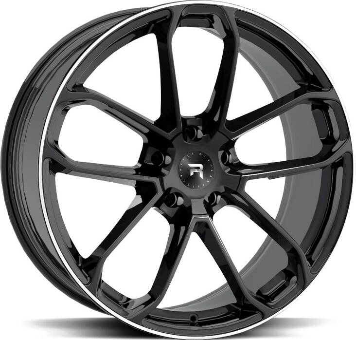 R-SERIES R14 Black Pol 9,5x21 5/112 ET44 CB66.6 R14 - Alumiinivanteet - 306136 - 1