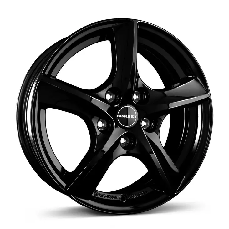 BORBET TL Black Glossy 6,5x16 5/112 ET46 CB57,1 - Alumiinivanteet - 340296 - 1