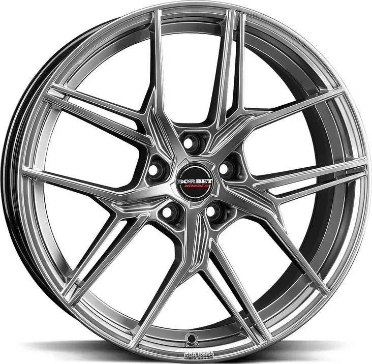 BORBET QX Hyper Black Silv 8x19 5/112 ET44 CB57.1 - Alumiinivanteet - 356086 - 1
