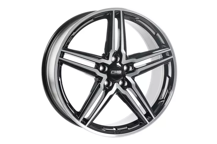CMS C29 Diamond Black Gloss 8x18 5/112 ET32.5 CB66,5 (long bolt / MB cap) R14 - Alumiinivanteet - 346596 - 1