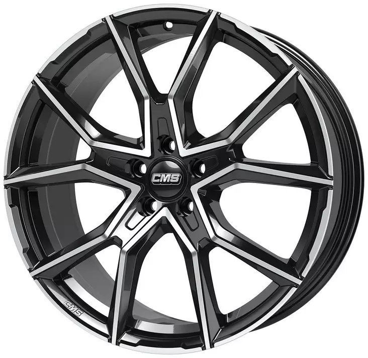 CMS C33 Diamond Black Gloss 9x20 5/112 ET50 CB66,5 (long bolt MB) R14 - Alumiinivanteet - 346776 - 1