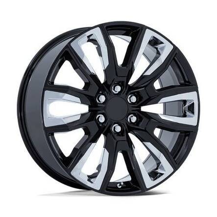 PR225 GLOSS BLACK W/ CHROME ACCENTS 9x22 6/139,7 ET28 CB78.1 60° - Alumiinivanteet - 332357 - 1