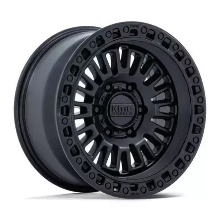 KM554 AZTEC MATTE BLACK W/ GLOSS BLACK LIP 8,5x17 5/127 ET0 CB71.5 60° - Alumiinivanteet - 356427 - 1