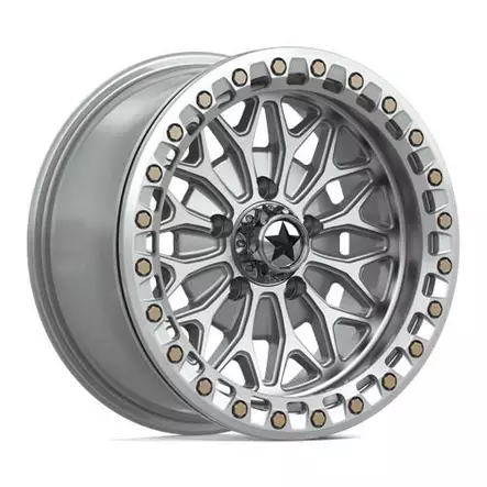 MA53 BOLO UTV BEADLOCK GLOSS SILVER W/ MACHINED FA 7x15 5/114,3 ET10 CB72.6 60° - Alumiinivanteet - 369377 - 1