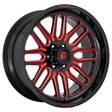 D663 IGNITE GLOSS BLACK RED TINTED CLEAR 12x22 8/165,1 ET-43 CB125,1 60° - Alumiinivanteet - 300307 - 1