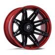 FC401 BRAWL MATTE BLACK W/ CANDY RED LIP 12x24 8/165,1 ET-44 CB125,1 60° - Alumiinivanteet - 335317 - 1