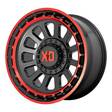 XD856 Satin Black Machined Lip With Red Tint 10x20 8/165,1 ET-18 CB125,1 60° - Alumiinivanteet - 273807 - 1