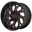MO999 Gloss Black Milled With Red Tint 12x22 6/135/139,7 ET-44 CB106,1 60° - Alumiinivanteet - 267787 - 1