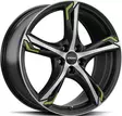 RONAL R62 Green Jet Black Matt Front Cut 7,5x17 5/100 ET42 CB68,0 60° - Alumiinivanteet - 345097 - 1