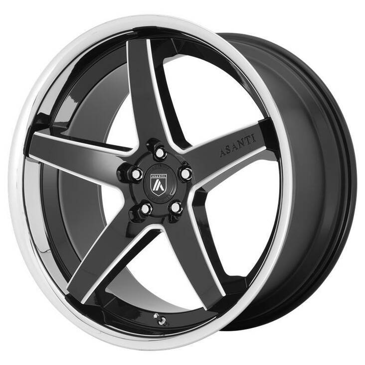 AB31 Gloss Black Milled With Chrome Lip 10,5x20 5/114,3 ET38 CB72,6 60° - Alumiinivanteet - 268207 - 1