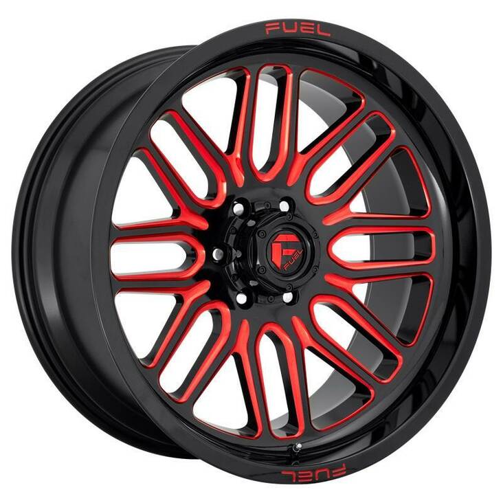D663 IGNITE GLOSS BLACK RED TINTED CLEAR 12x22 8/165,1 ET-43 CB125,1 60° - Alumiinivanteet - 300307 - 1