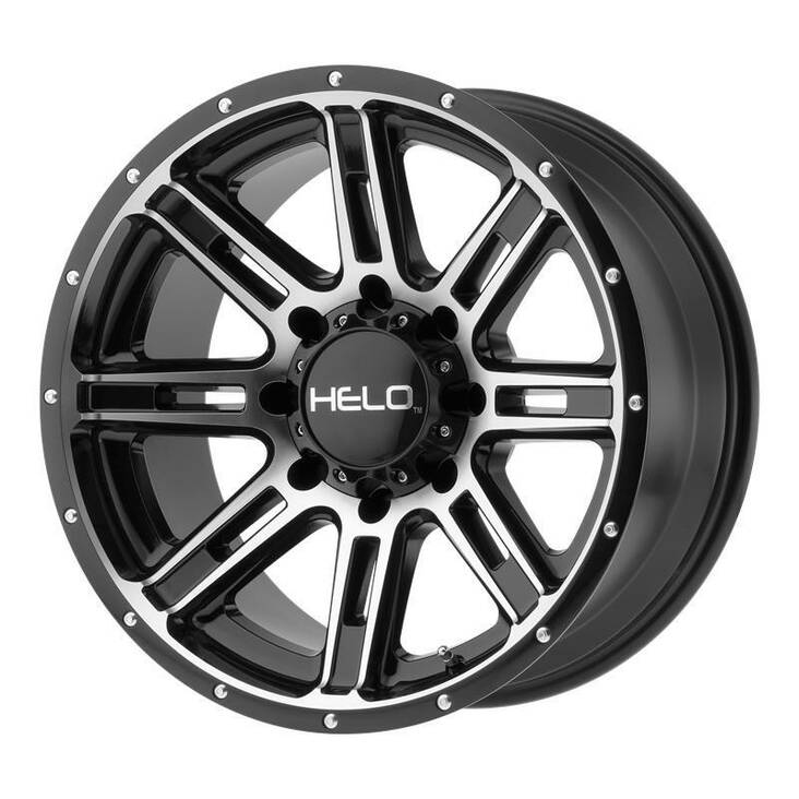 HE900 Gloss Black Machined 9x18 8/165,1 ET0 CB125,5 60° - Alumiinivanteet - 242037 - 1